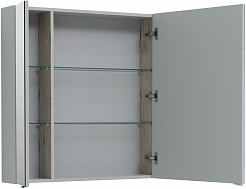 Aquanet Зеркальный шкаф Алвита New 90 серый матовый – фотография-2